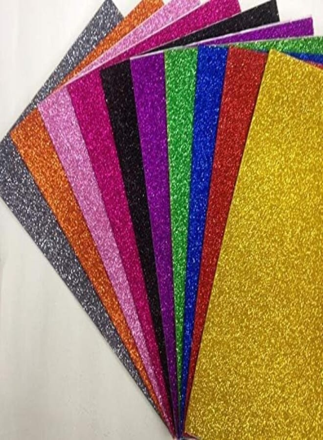 Freedy A4 Non Adhesive Glitter Foam Sheet Sparkles 2 mm Thick 10 Different Color, for Art & Craft-F